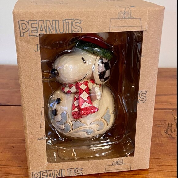 JIM SHORE SNOOPY SNOWMAN MINI - PEANUTS #601326